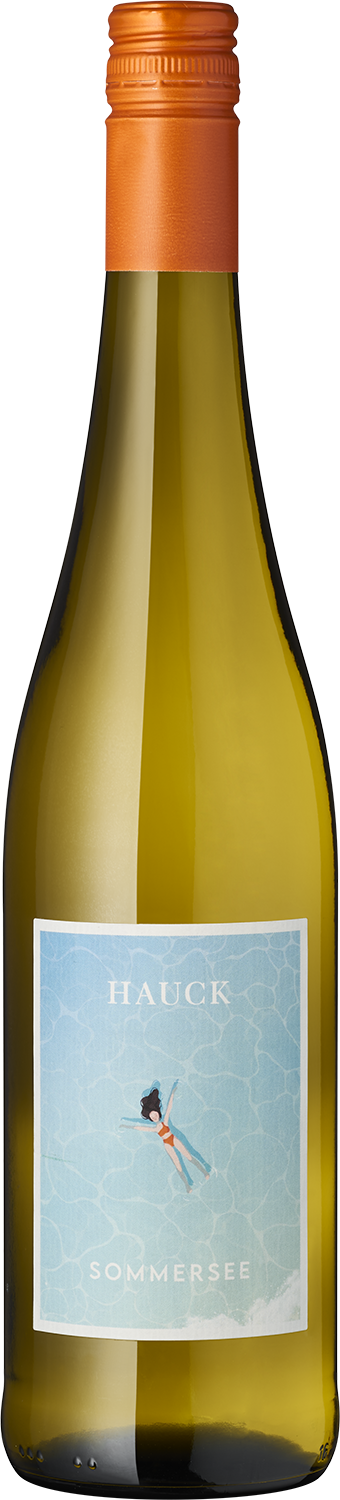Hauck Sommersee Weißwein Flasche mit Etikett Abbildung.