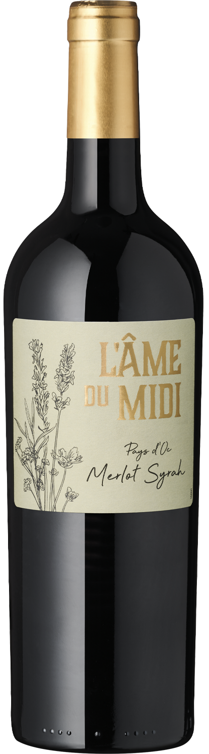 "L'Âme du Midi" Rouge Wein: L'âme du Midi, Merlot Syrah, Flaschenansicht