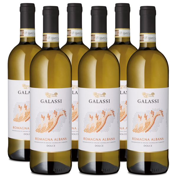 Galassi Romagna Albana DOC Dolce Wein, 6 Flaschen