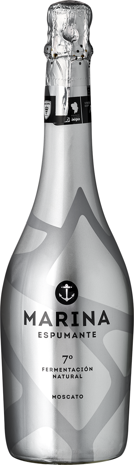 Marina Espumante Moscato Schaumwein Flasche silberfarben