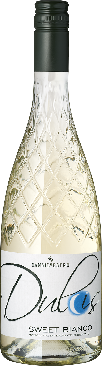 "Dulcis" süß Sansilvestro Dulcis Sweet Bianco Weißwein Flasche, Detail