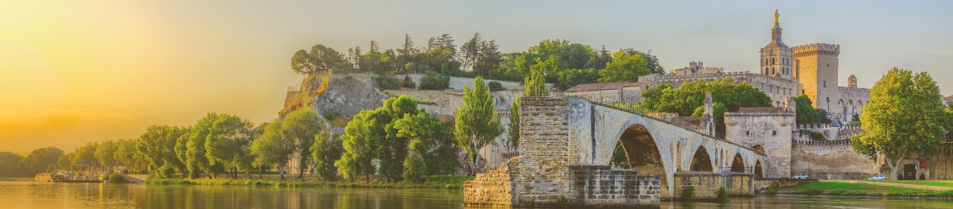 rhoneNlH3D58pL5zGD Brücke von Avignon, Weinregion, Sonnenaufgang, Frankreich