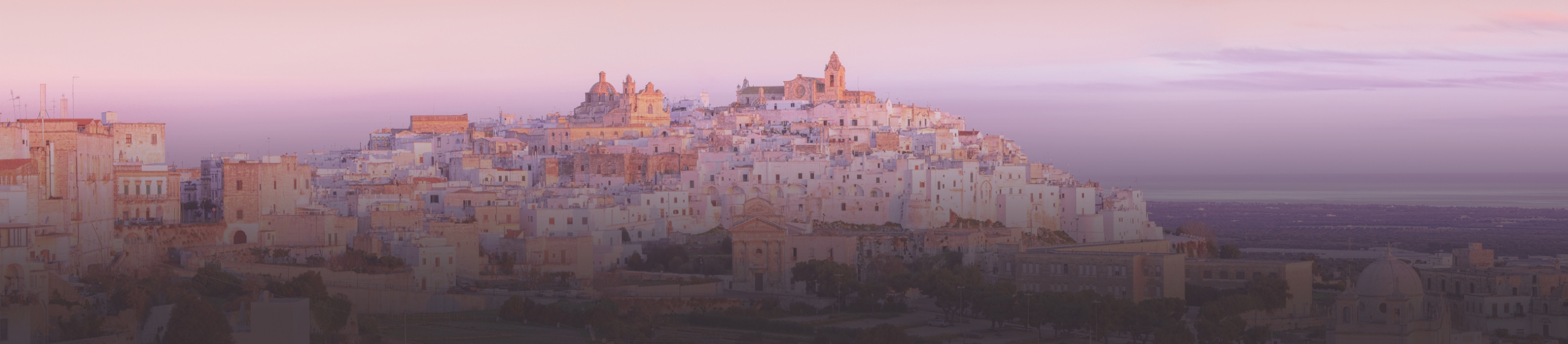 Italienische Stadt bei Sonnenuntergang, Weinanbaugebiet