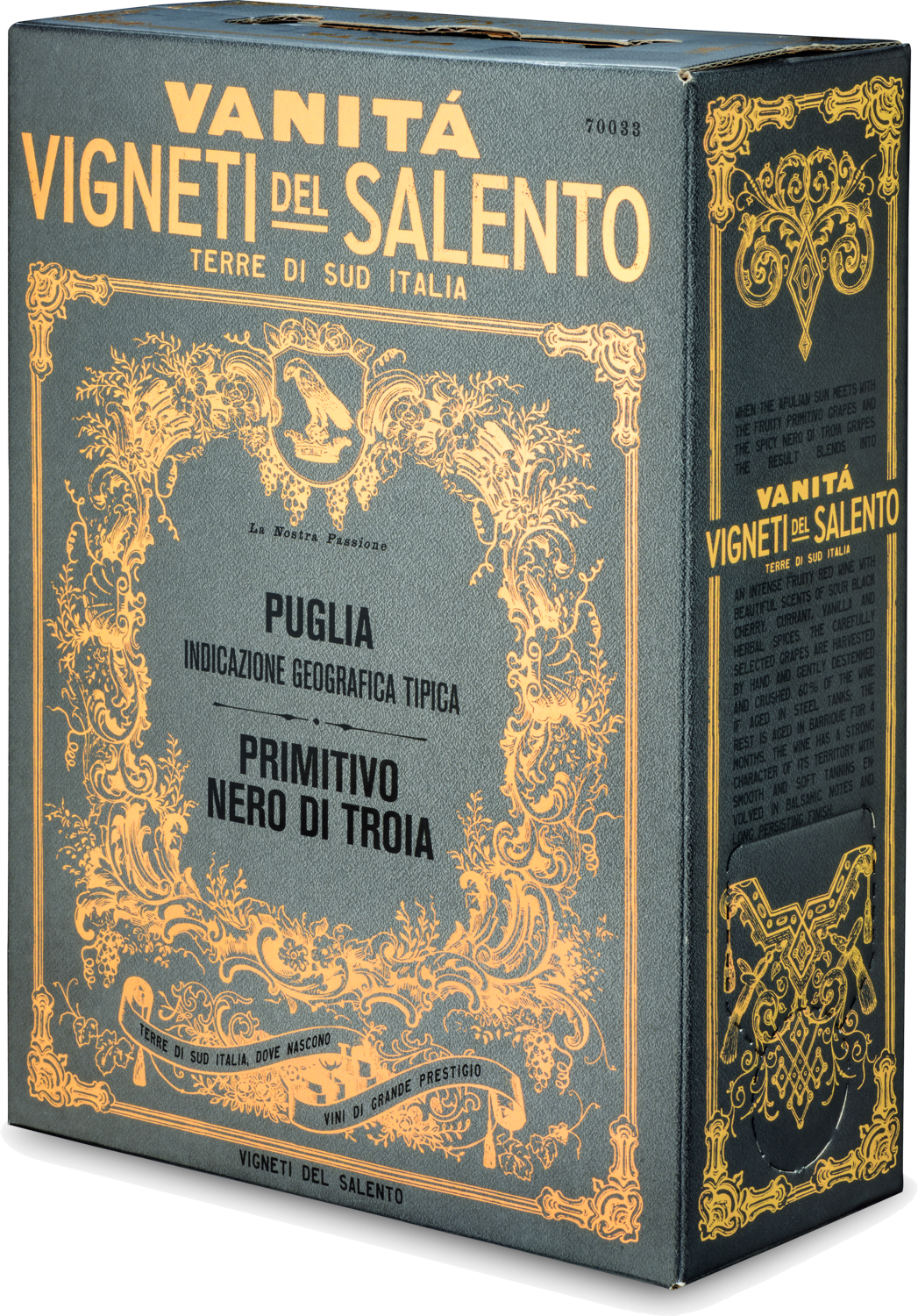 "Vanitá" Primitivo & Nero di Troia, BiB Vanità Vigneti del Salento Primitivo Weinbox aus Italien
