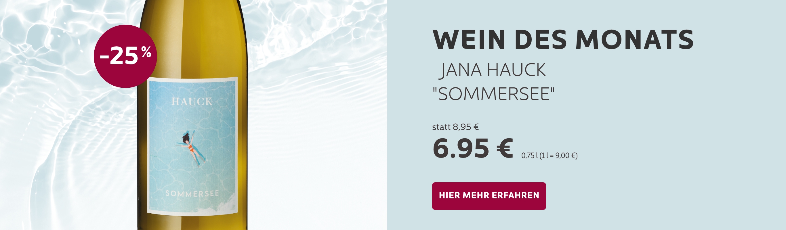 Wein des Monats: Hauck Sommersse, 25% Rabatt, Sommerweinangebot.