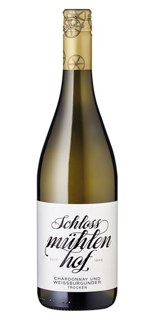Schloss Mühlenhof Chardonnay Weißburgunder Trocken Wein Flasche