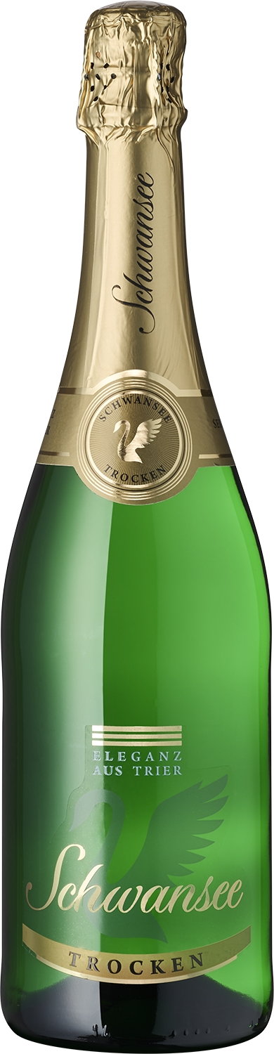 "Schwansee" trocken Schwansee Sekt Trocken aus Deutschland, Champagnerflasche, grün