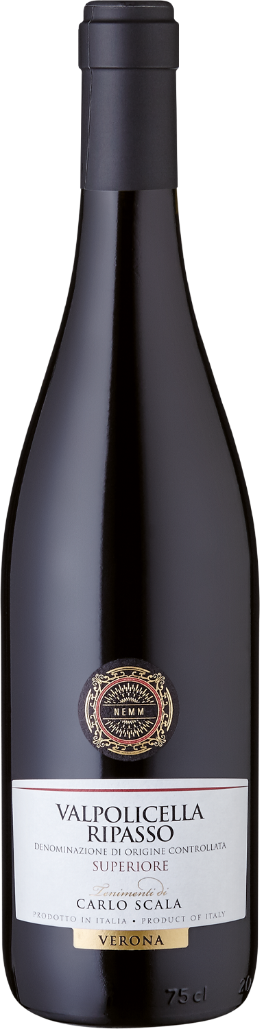 Ripasso Valpolicella Superiore Valpolicella Ripasso Weinflasche, italienischer Rotwein, Detailansicht.