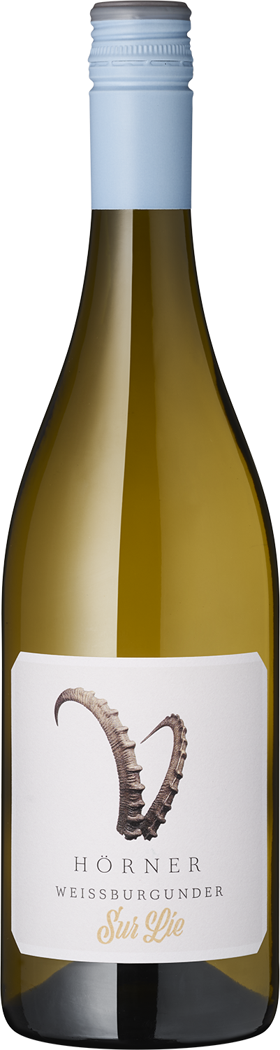 "Sur Lie" Weißburgunder Weißburgunder Sur Lie Wein, Flasche mit Hörner Logo