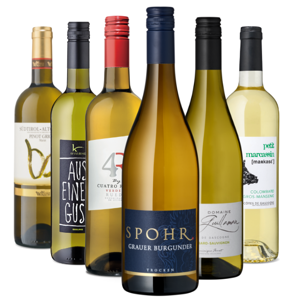 Willkommenspaket Weißwein Auswahl an Weißweinen im Online-Shop, verschiedene Rebsorten