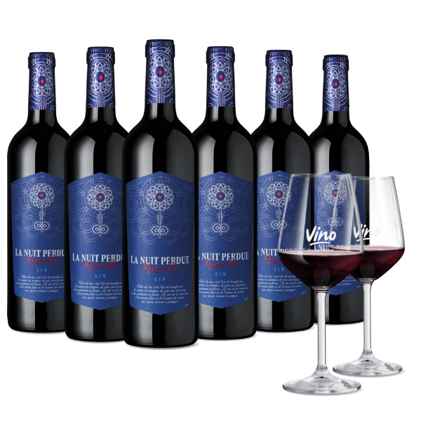 6er Paket Siegerwein + 2 Gläser