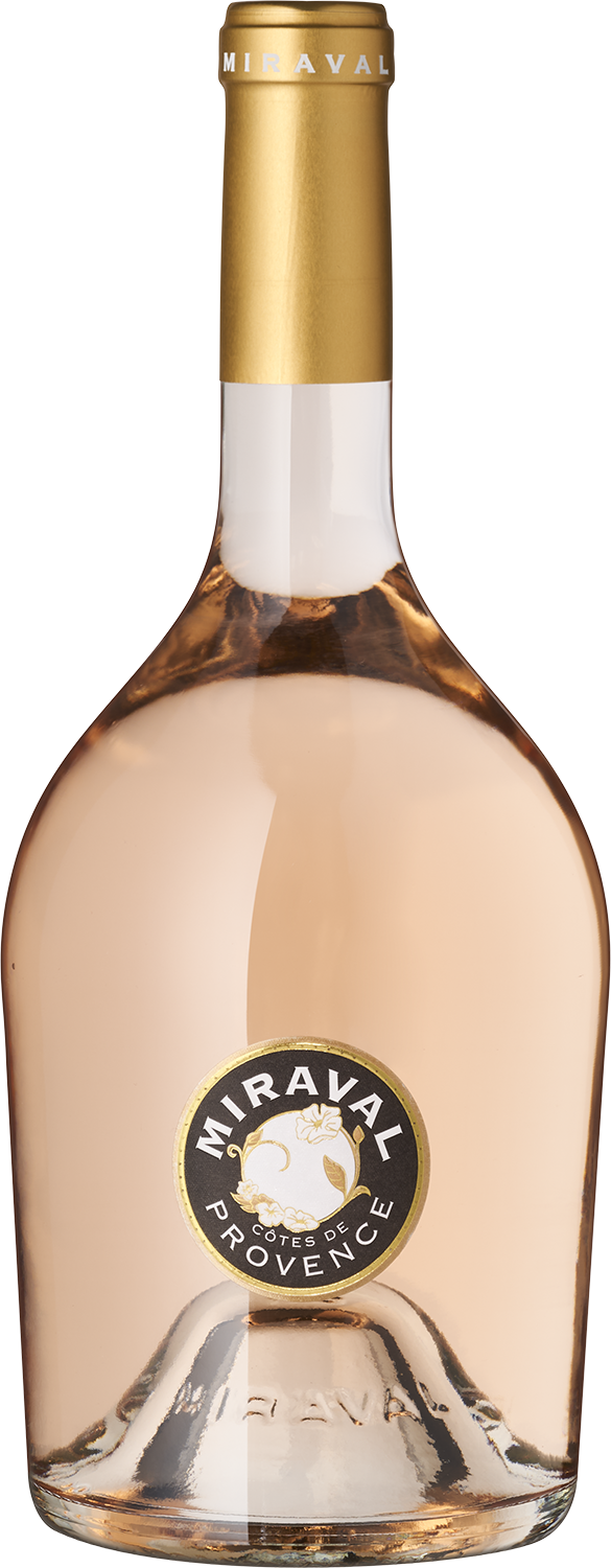 Miraval Rosé Miraval Roséwein Flasche, Nahaufnahme, edles Design, Weinshop