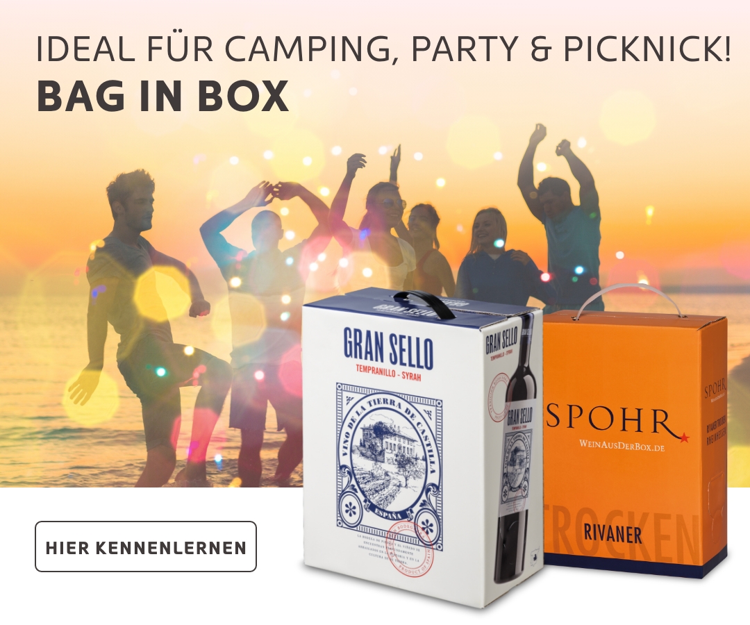 Bag in Box Weine für Party, Camping & Picknick