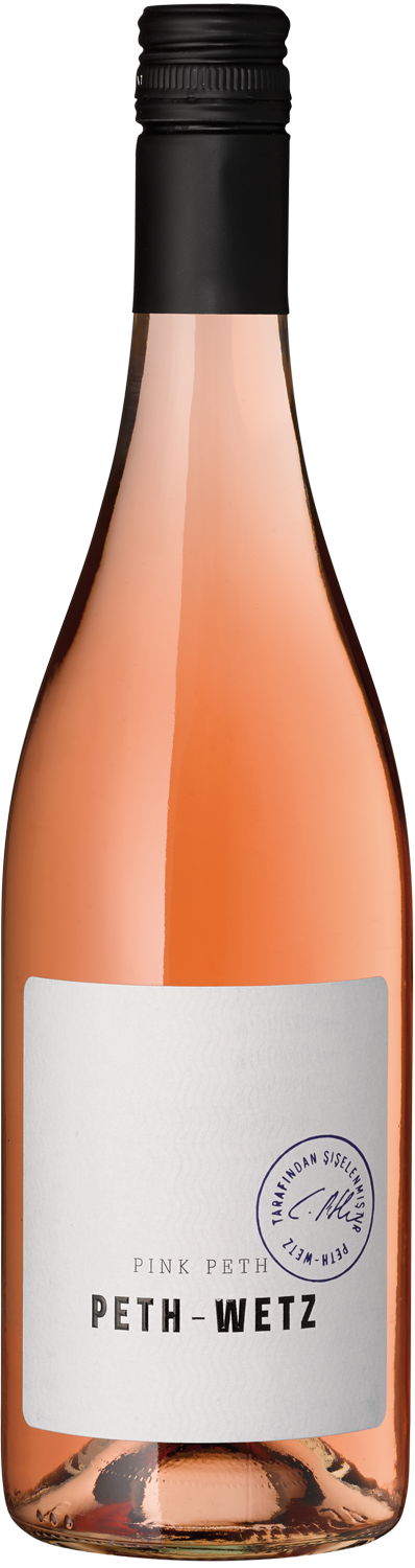 "Pink Peth" Pink Peth Wetz Roséwein, Flaschenansicht, Detailaufnahme, Weinflasche.