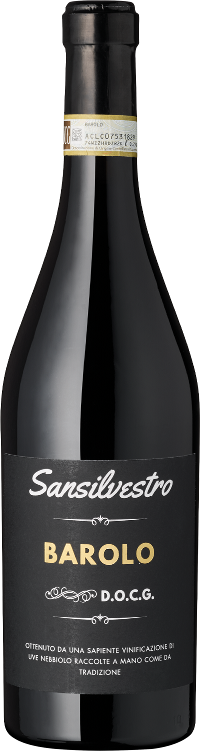 Cantine San Silvestro, Barolo DOCG Sansilvestro Barolo DOCG Wein aus Italien, Rotweinflasche